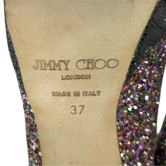 Jimmy Choo, Women’s Platform Pump ‘Crown’ Glitter, Multi Color, Size 37 IT, 7 US - Picture 16 of 16